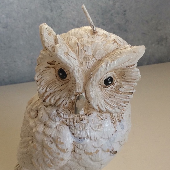 White 6” Tall Owl Candle Vintage - Picture 8 of 13